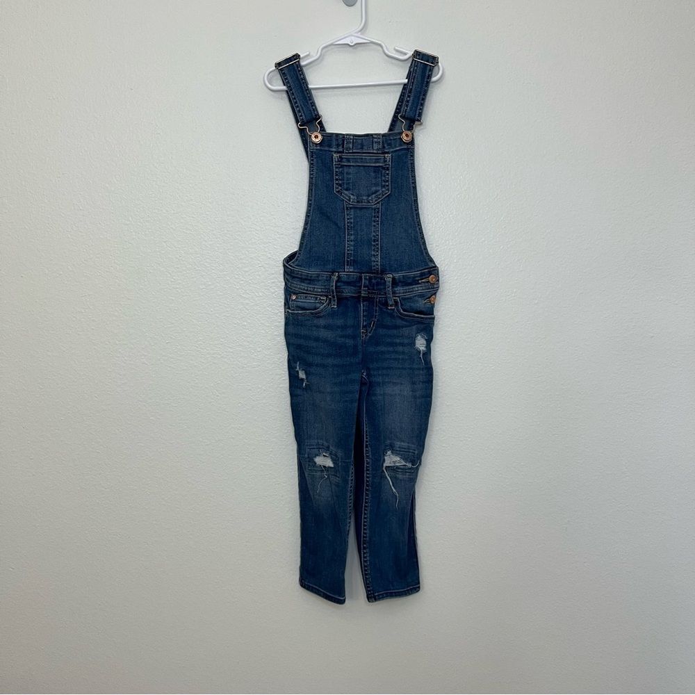 Abercrombie & Fitch Kids Denim Overalls Size 5/6 Distressed